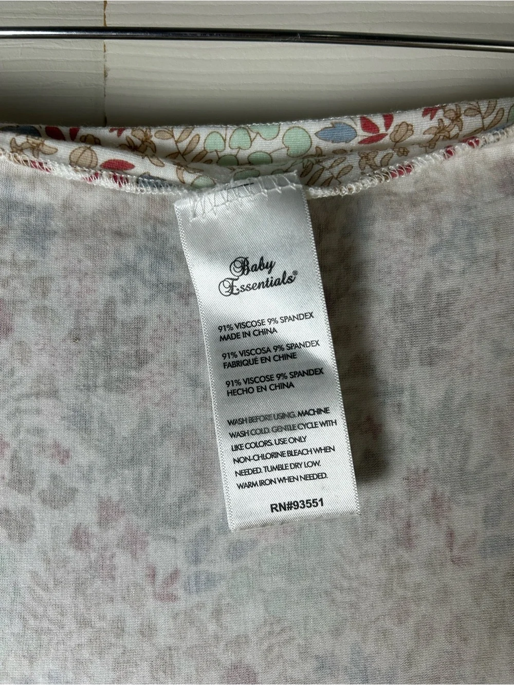 Baby Essentials Floral Leaf Swaddle Blanket Stretch Knit Tan White Green Blue